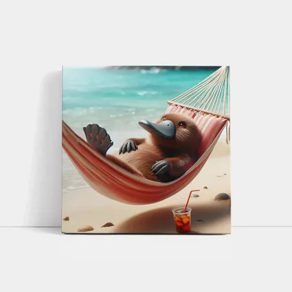 Platypus Relaxing In Beach Hammock