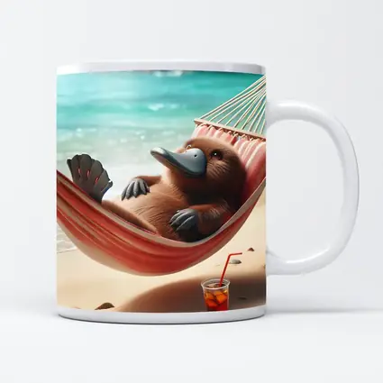 Platypus Relaxing In Beach Hammock