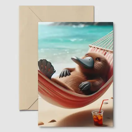 Platypus Relaxing In Beach Hammock