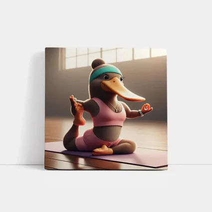 Cartoon Platypus Doing Yoga Pose