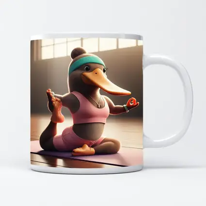 Cartoon Platypus Doing Yoga Pose