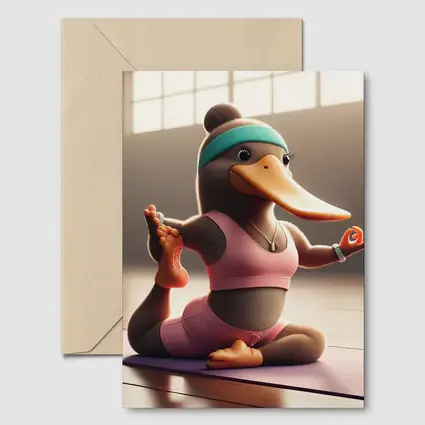 Cartoon Platypus Doing Yoga Pose