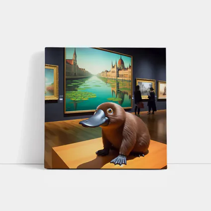 Platypus Sculpture Inside Art Museum Gallery