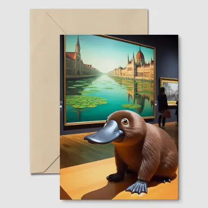 Platypus Sculpture Inside Art Museum Gallery