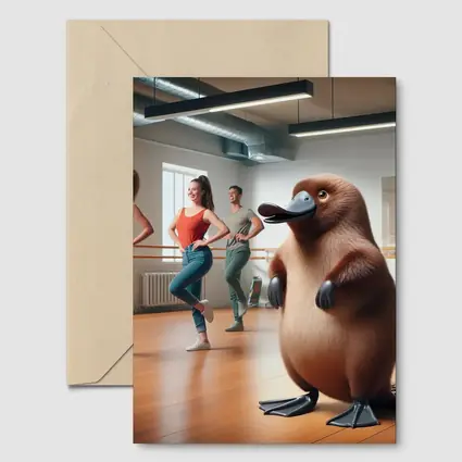 Platypus Dancing in Modern Dance Studio