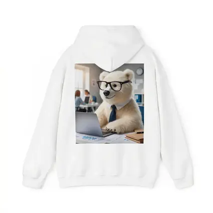 Polar Bear Office Worker Wearing Glasses Tie