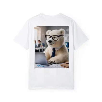 Polar Bear Office Worker Wearing Glasses Tie