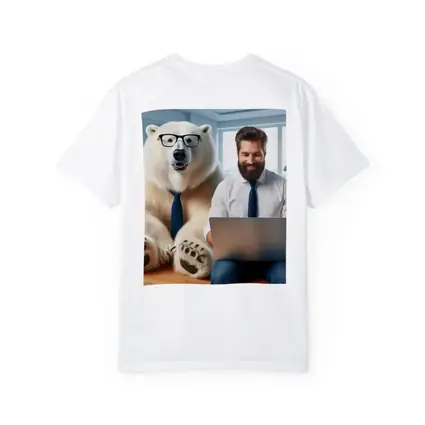 Polar Bear In Glasses Office Coworker Scene