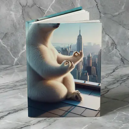 Polar Bear Meditating On City Rooftop
