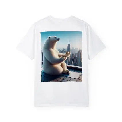 Polar Bear Meditating On City Rooftop