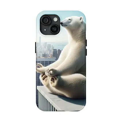 Polar Bear Meditating Over New York City