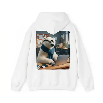 Polar Bear With Glasses Working Office