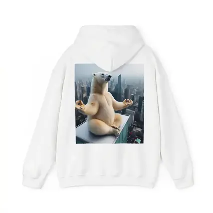 Polar Bear Meditating Yoga City Skyline