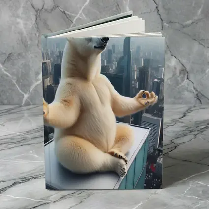 Polar Bear Meditating Yoga City Skyline