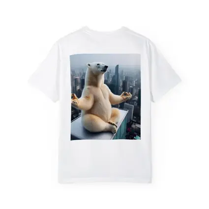 Polar Bear Meditating Yoga City Skyline