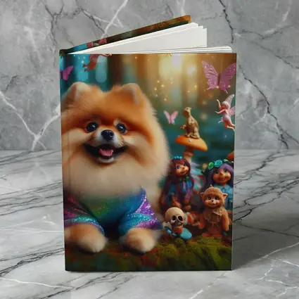 Pomeranian Dog Fantasy Forest Fairy Scene