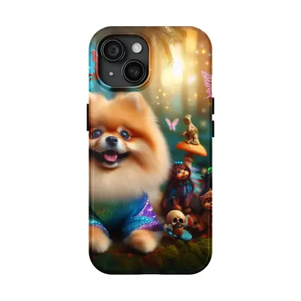 Pomeranian Dog Fantasy Forest Fairy Scene