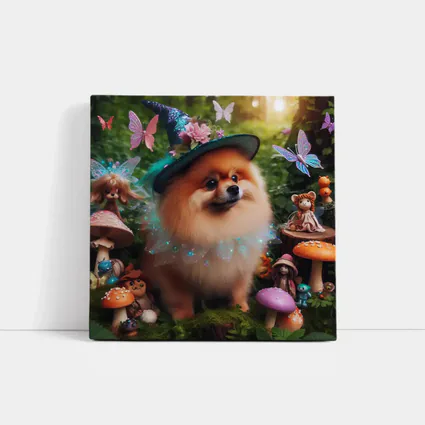 Pomeranian Wizard Hat Magical Forest Fantasy