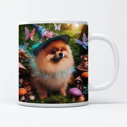 Pomeranian Wizard Hat Magical Forest Fantasy