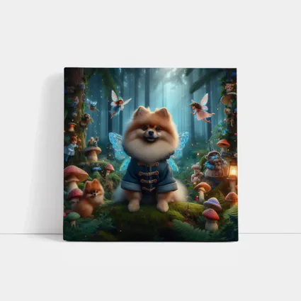 Pomeranian Fairy Wings Enchanted Mushroom Forest