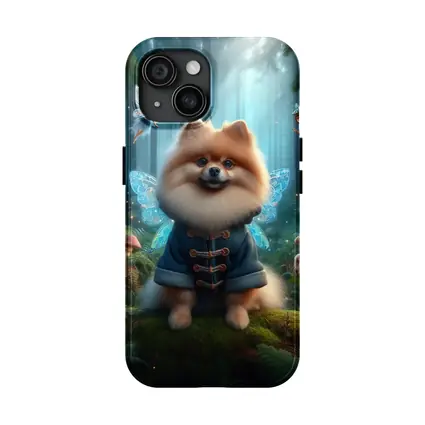Pomeranian Fairy Wings Enchanted Mushroom Forest