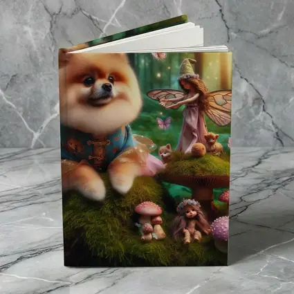 Pomeranian Dog Fairy Forest Fantasy Scene