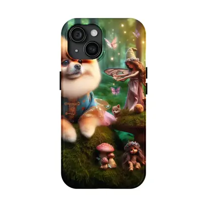Pomeranian Dog Fairy Forest Fantasy Scene