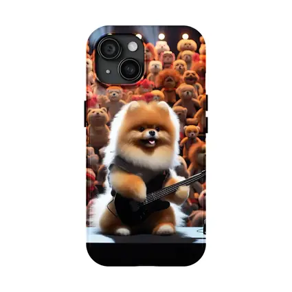 Pomeranian Dog Rocking Guitar On Stage
