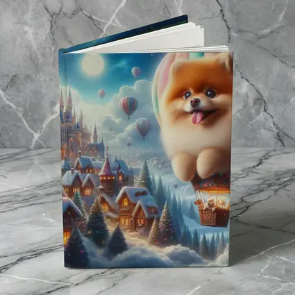 Pomeranian Hot Air Balloon Winter Fantasy Castle