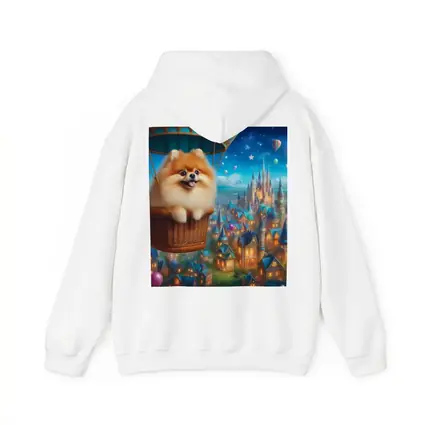 Pomeranian Dog Hot Air Balloon Fantasy City