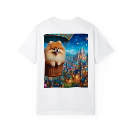 Pomeranian Dog Hot Air Balloon Fantasy City