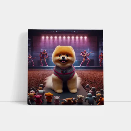 Pomeranian Dog Rocking Concert Stage Show
