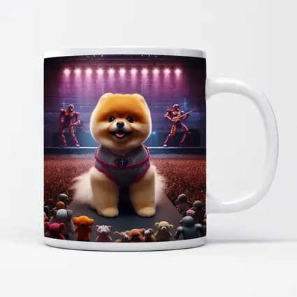 Pomeranian Dog Rocking Concert Stage Show