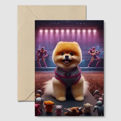 Pomeranian Dog Rocking Concert Stage Show