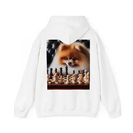 Pomeranian Dog Playing Chess Board Game