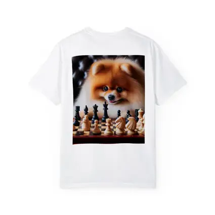 Pomeranian Dog Playing Chess Board Game