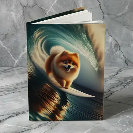 Pomeranian Surfing Barrel Wave Ocean
