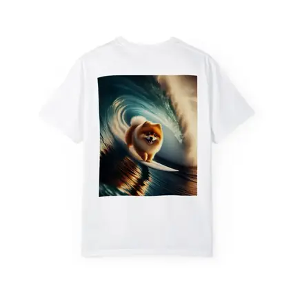 Pomeranian Surfing Barrel Wave Ocean