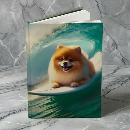Pomeranian Surfing Ocean Wave Tube
