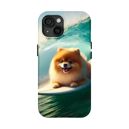 Pomeranian Surfing Ocean Wave Tube