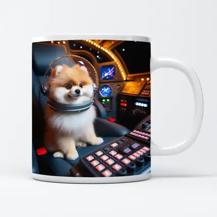 Pomeranian Astronaut Dog Space Cockpit