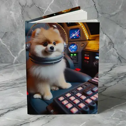 Pomeranian Astronaut Dog Space Cockpit