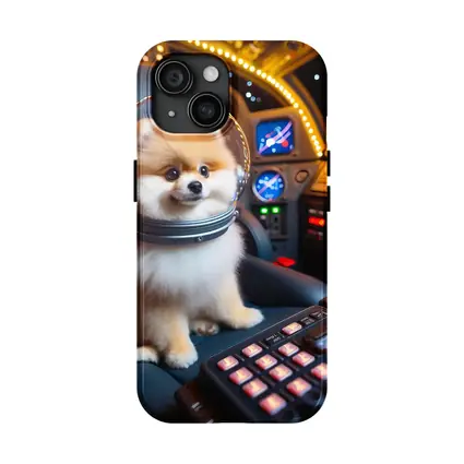 Pomeranian Astronaut Dog Space Cockpit