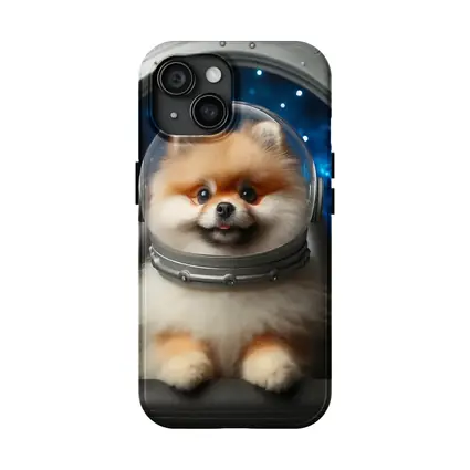 Pomeranian Astronaut Dog in Space Cockpit
