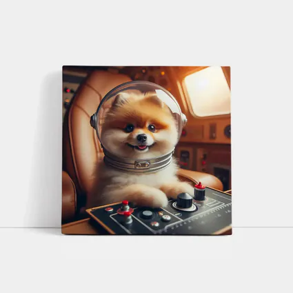 Pomeranian Astronaut Pilot Spaceship Cockpit
