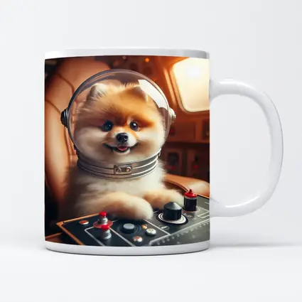 Pomeranian Astronaut Pilot Spaceship Cockpit