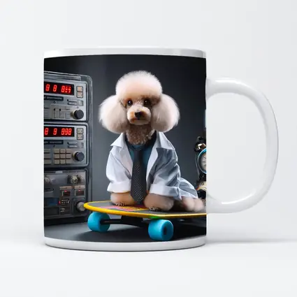 Poodle Scientist Wearing Lab Coat Skateboard