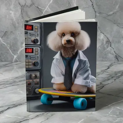 Poodle Scientist Wearing Lab Coat Skateboard