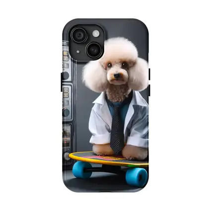 Poodle Scientist Wearing Lab Coat Skateboard