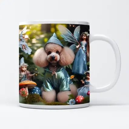 Poodle Dog Fairy Forest Fantasy Scene